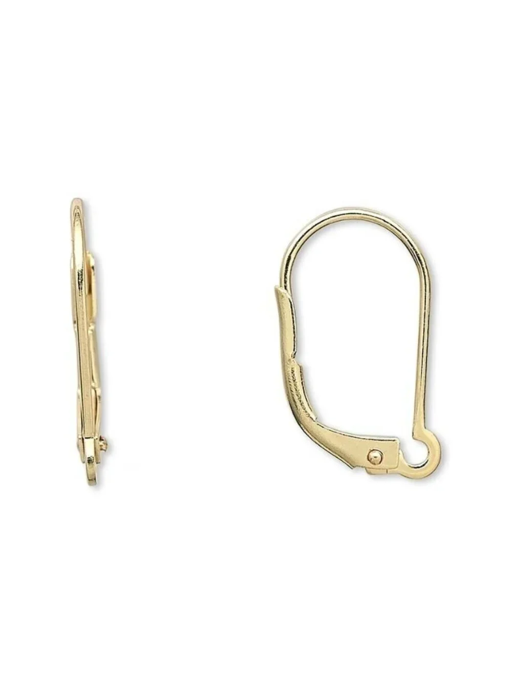 Gold 14K Plated Open Half Loop Leverback Earwires Earring Hooks Findings 10 pcs