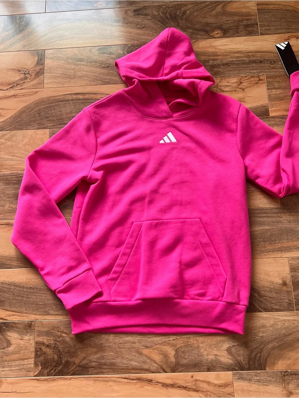 Adidas Girls Sweatsuit Jogger Set Large 14 Neon Pink Hoodie 2 Pc NWT Youth