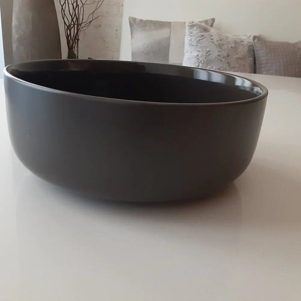 Chic Charcoal Grey Serving Bowl Stoneware