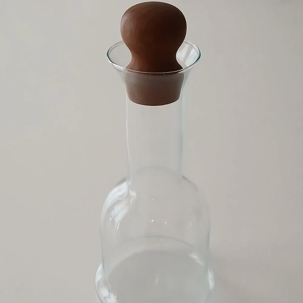 Glass Carafe with Wood Stopper