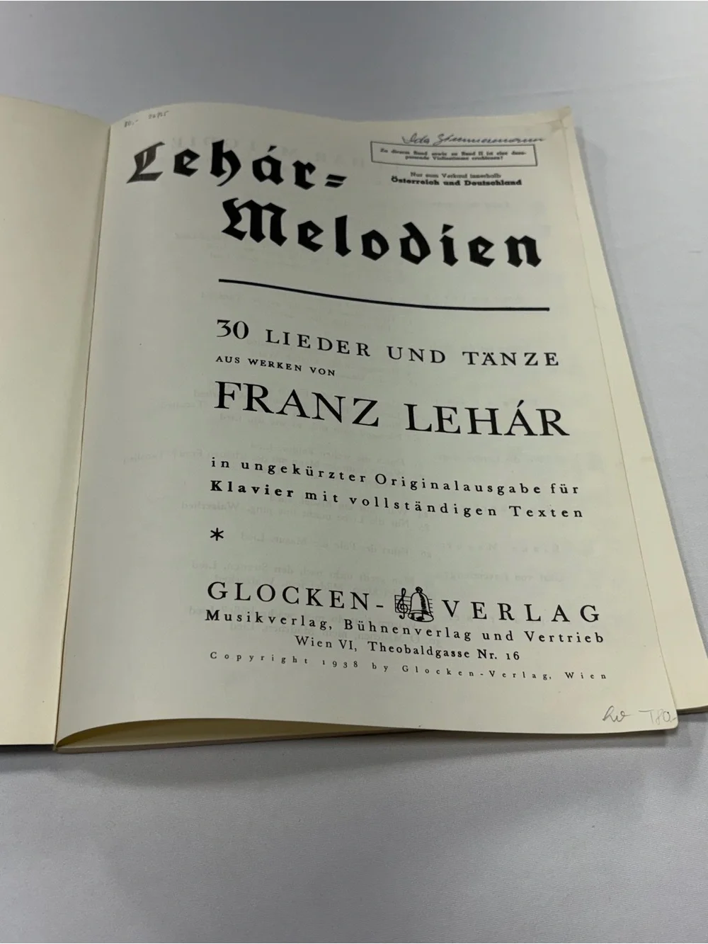 Franz Lehár Melodien Band I 1938 Art Deco German Piano Songbook VTG