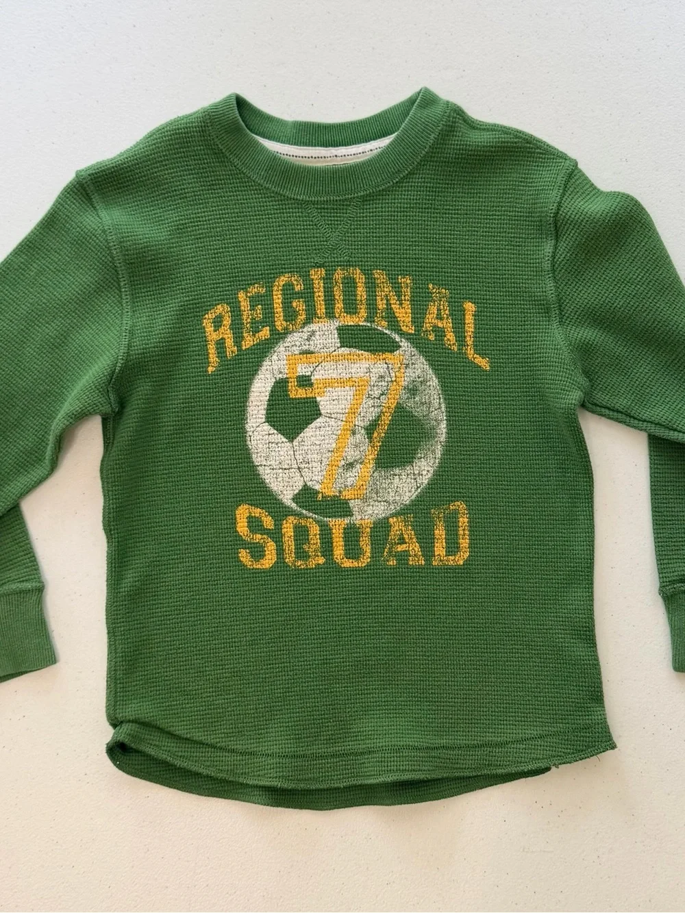 The Children's Place Green Waffle-Knit 'Regional Squad' Long Sleeve Tee