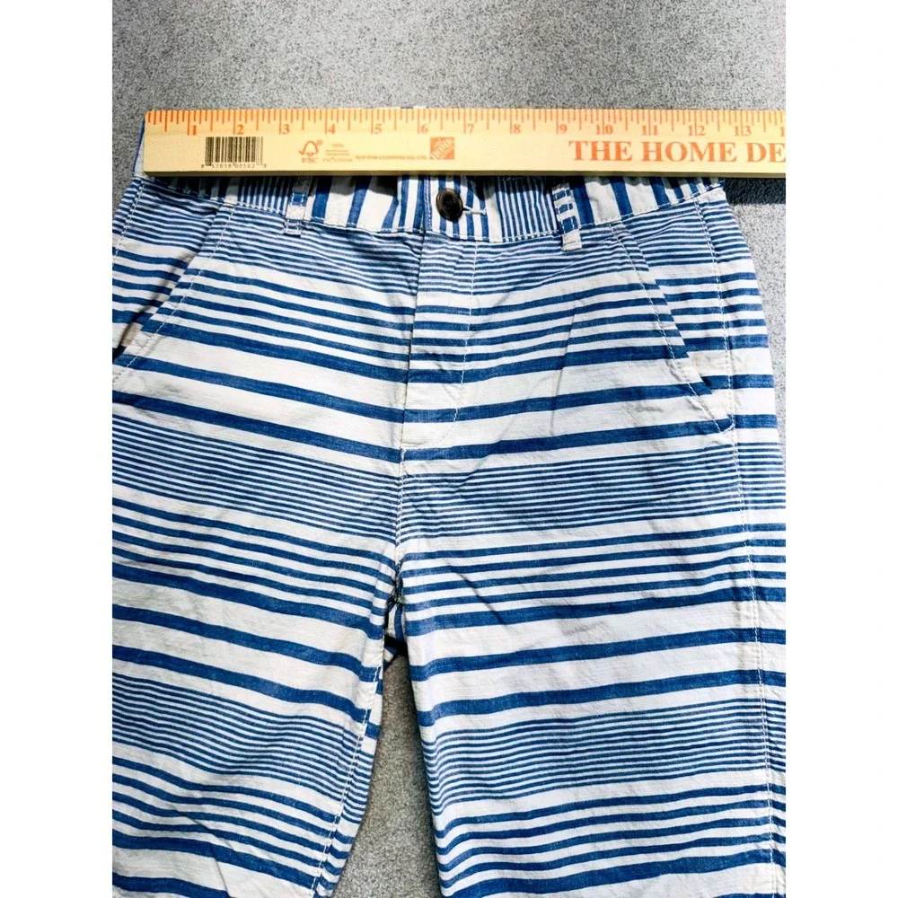 The Childrens Place Striped Shorts Kids Size 10 Blue White Nautical Chino