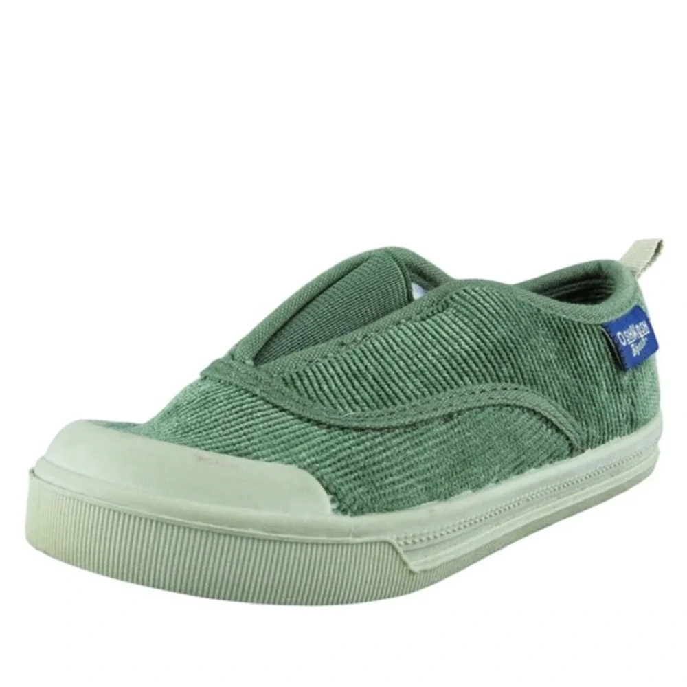 OshKosh B'gosh Boys Sneaker Size T 7 Medium Shoes Green‎ Fabric Slip On