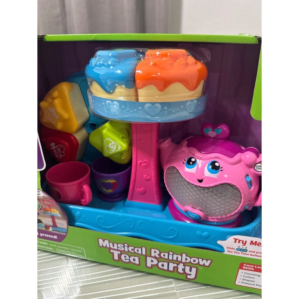 LeapFrog Musical Rainbow Tea Party Pink Light-Up Teapot 9-Piece Toddler Toy Set