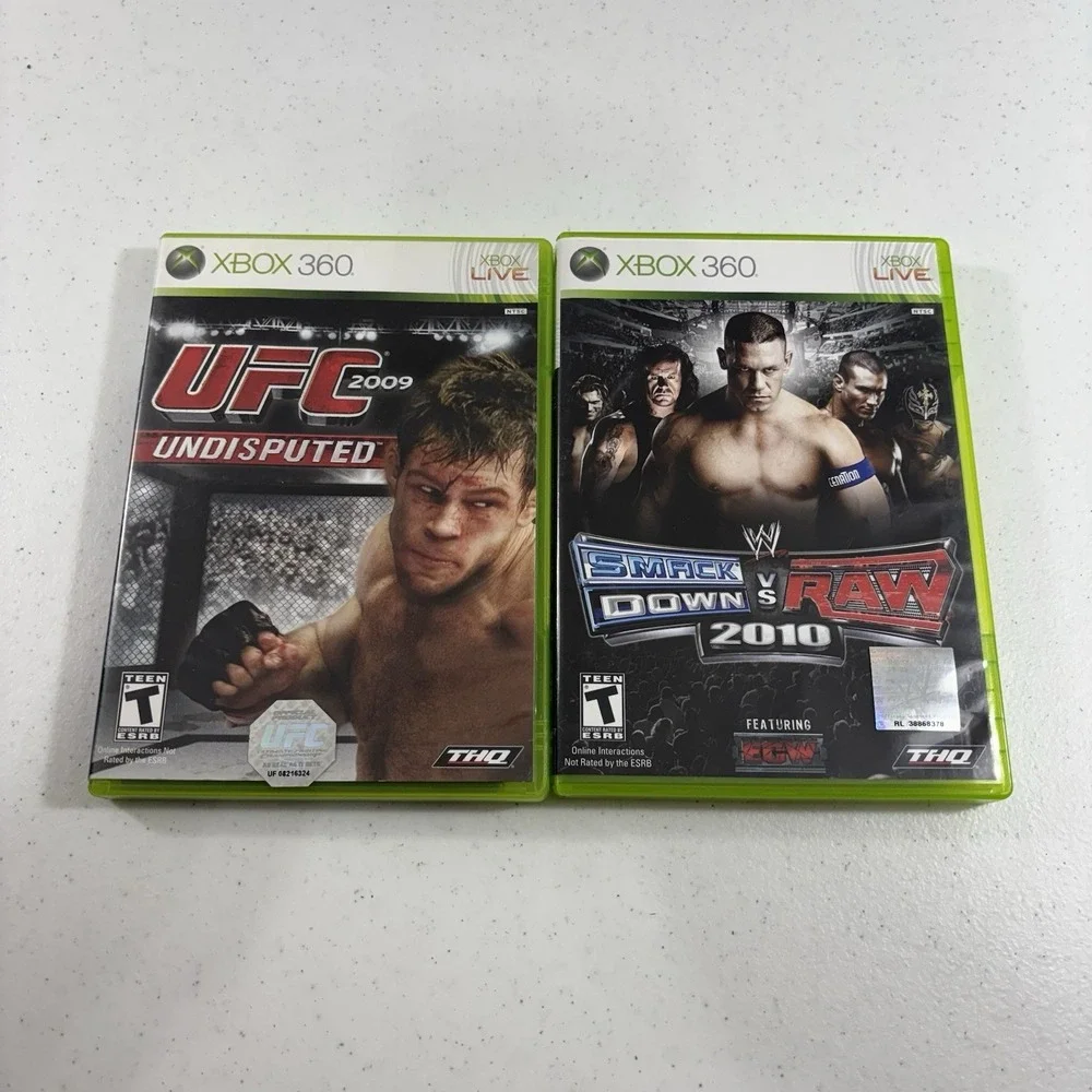 XBOX 360 WWE Smackdown vs. Raw 2010 + UFC Undisputed 2009 COMPLETE Fight Bundle