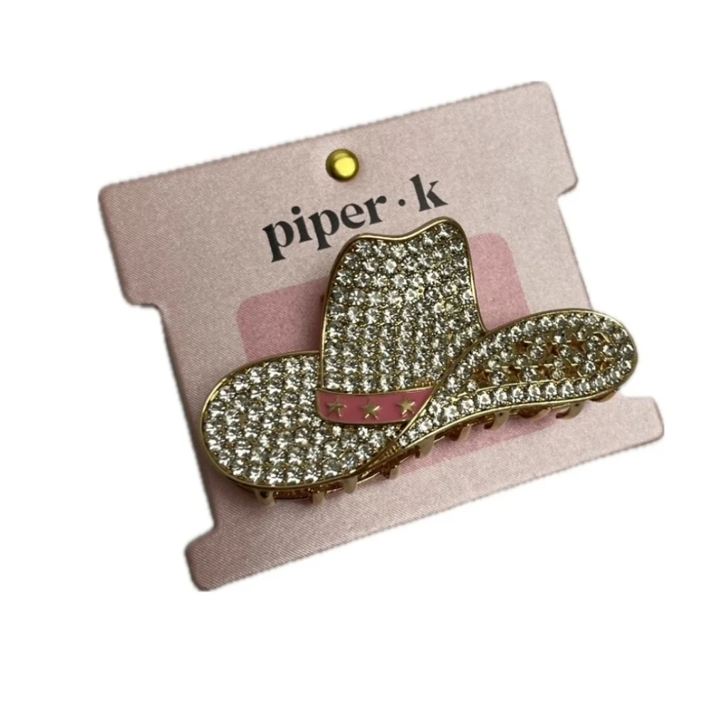 🤠▪️ Piper K▪️ Rhinestone Cowboy Rhinestone Hat Hair Metal  Clip