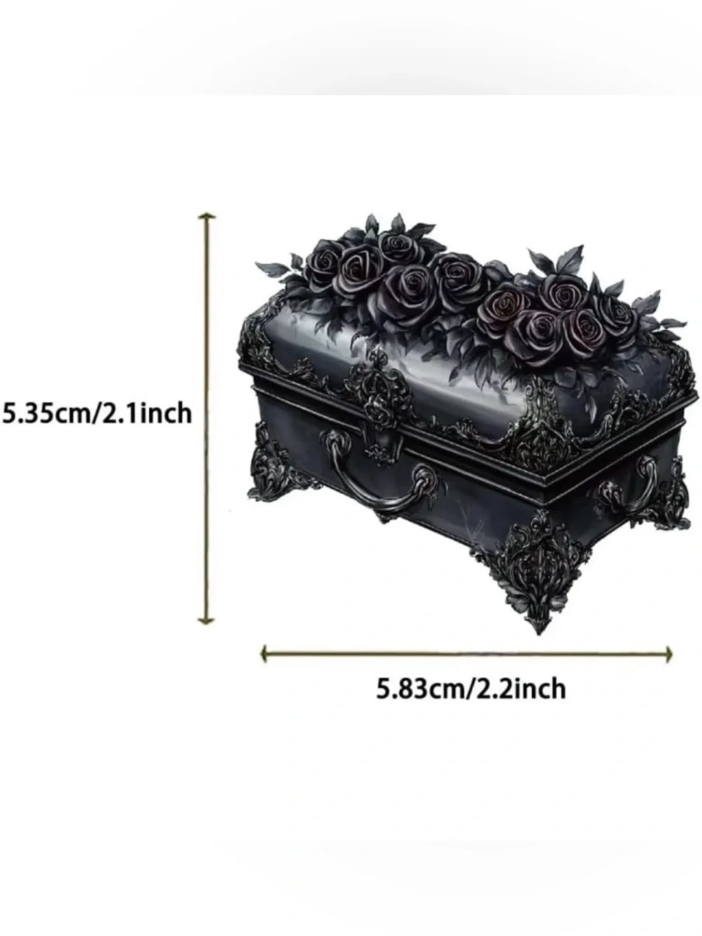 Gothic Black Rose PET Stickers Set of 20 Waterproof Journal Scrapbook Decor 🗝️