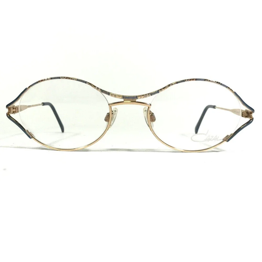 Cazal Eyeglasses Frames MOD.120 Col.810 Blue Gold Black Round Semi Rim 50-19-135