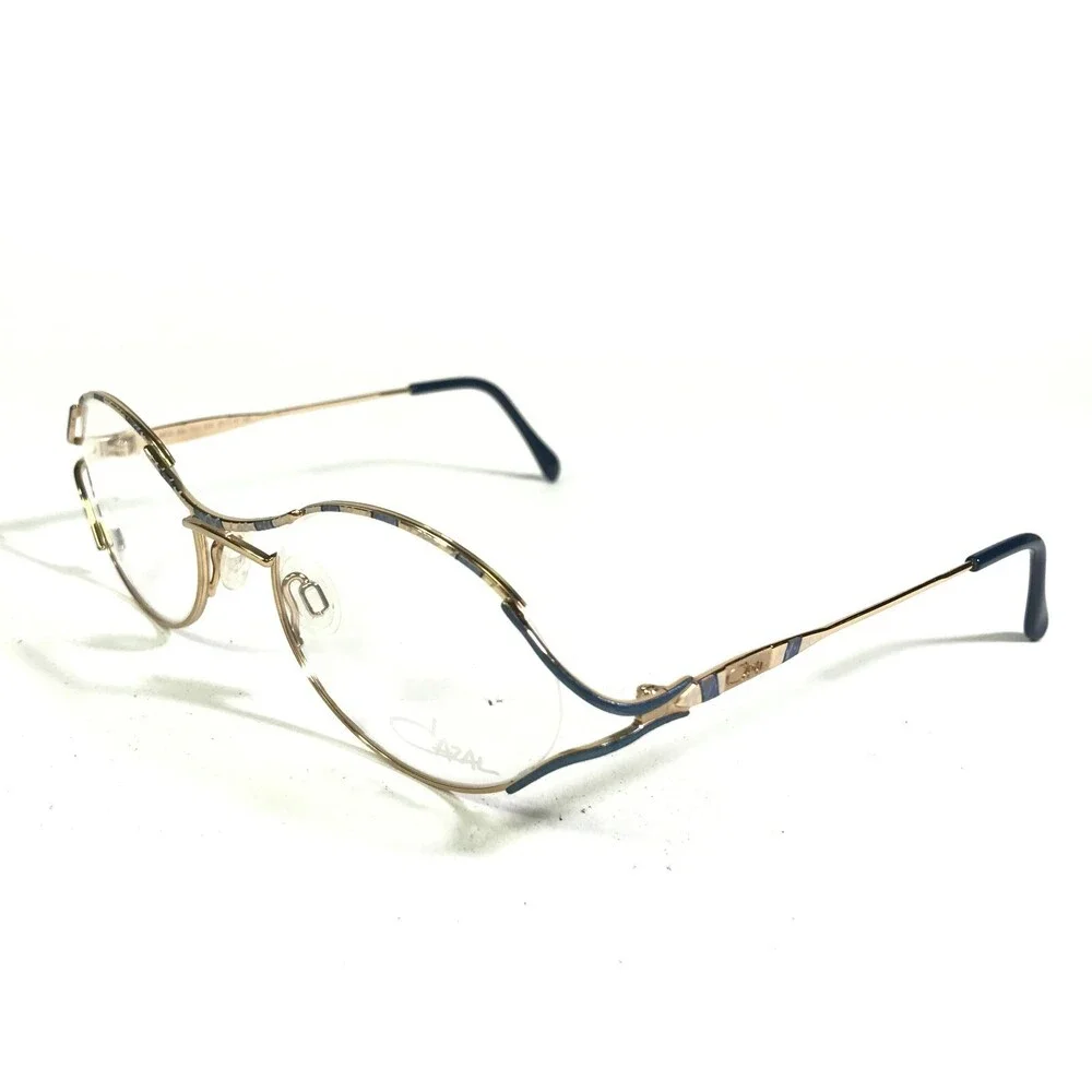 Cazal Eyeglasses Frames MOD.120 Col.810 Blue Gold Black Round Semi Rim 50-19-135
