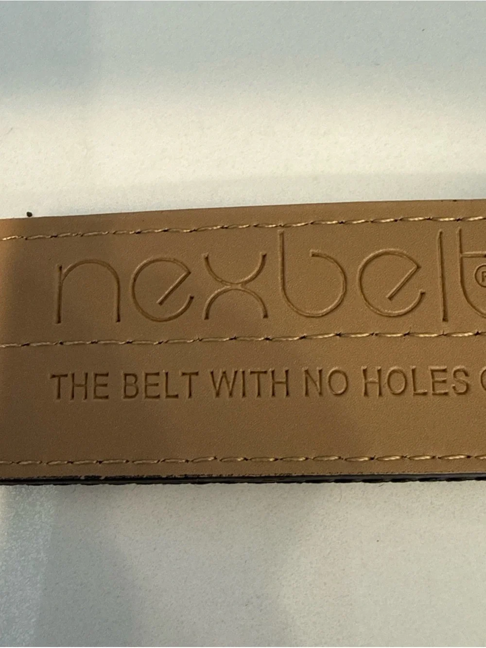 Nexbelt Golf Black & Tan Adjustable Ratchet Belt Gunmetal Texture Buckle