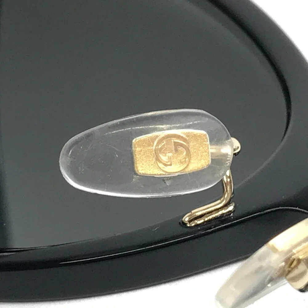 Gucci Sunglasses GG0416SK 001 Shiny Black Blue Red Ivory w/ Gray Gradient Lenses