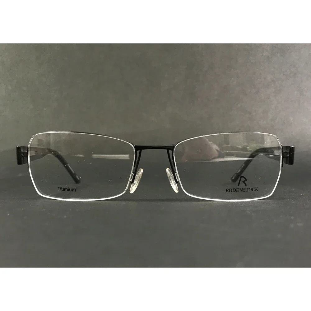 Rodenstock Eyeglasses Frames R4890 A Black Gray Half Rim Rectangle 52-17-135