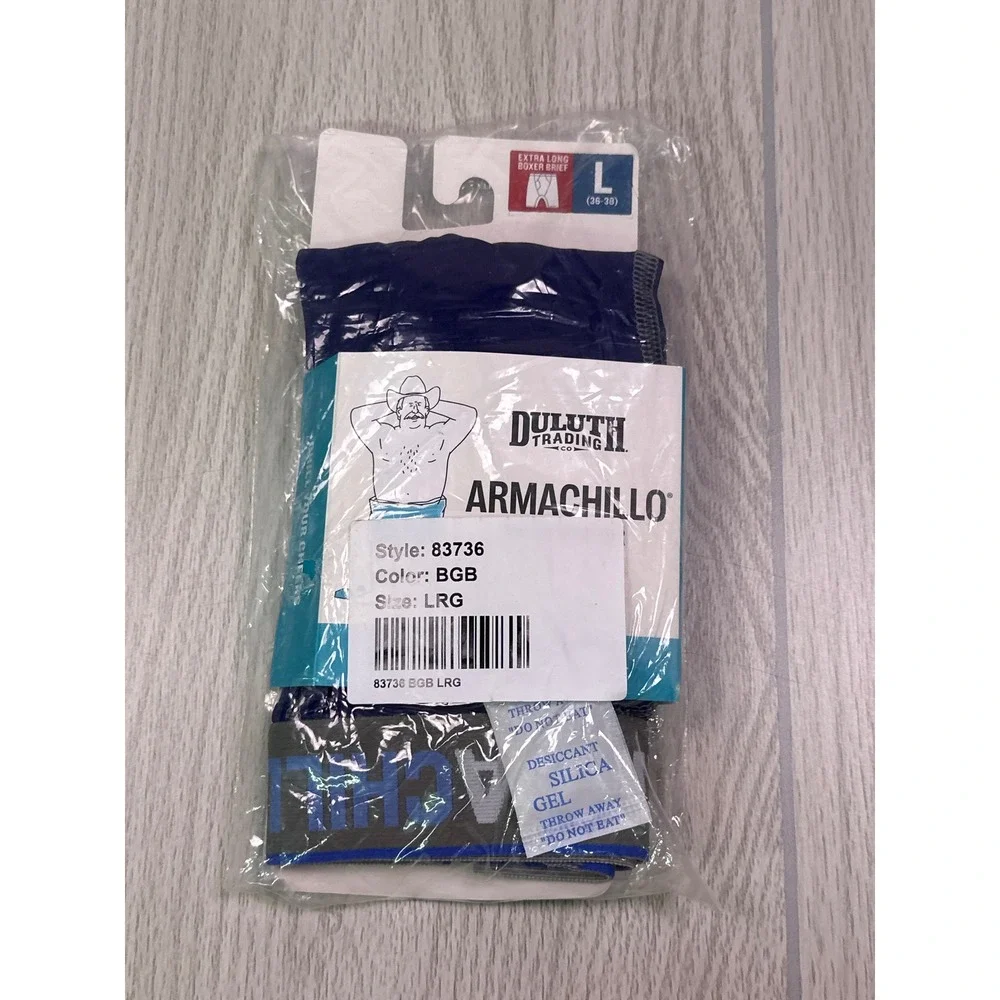 Duluth Trading Co Mens Armachillo Cooling Extra Long Boxer Briefs Blue L 83736