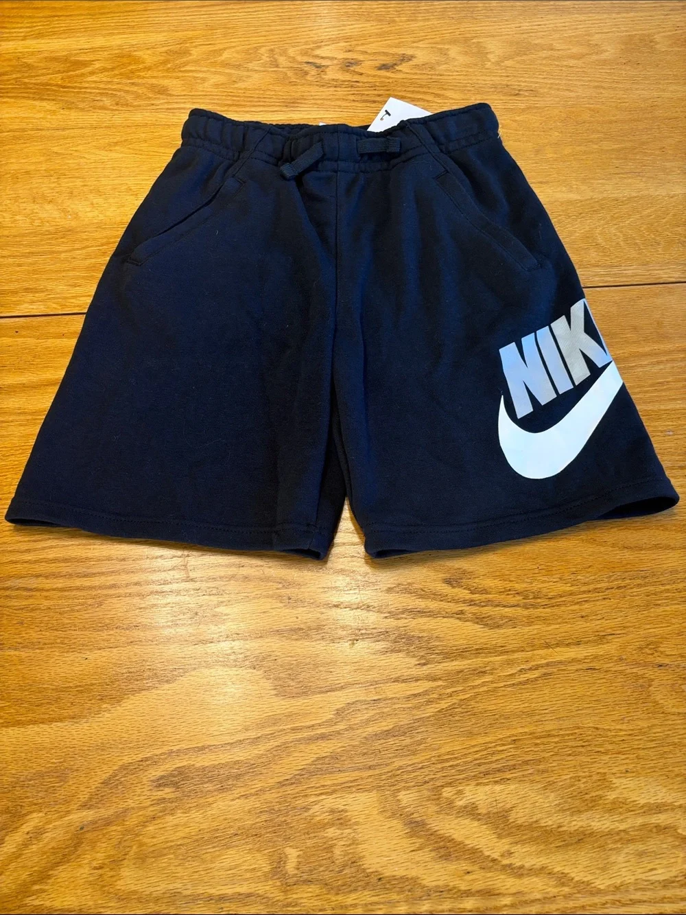 Nike Navy Athletic Shorts with White Swoosh