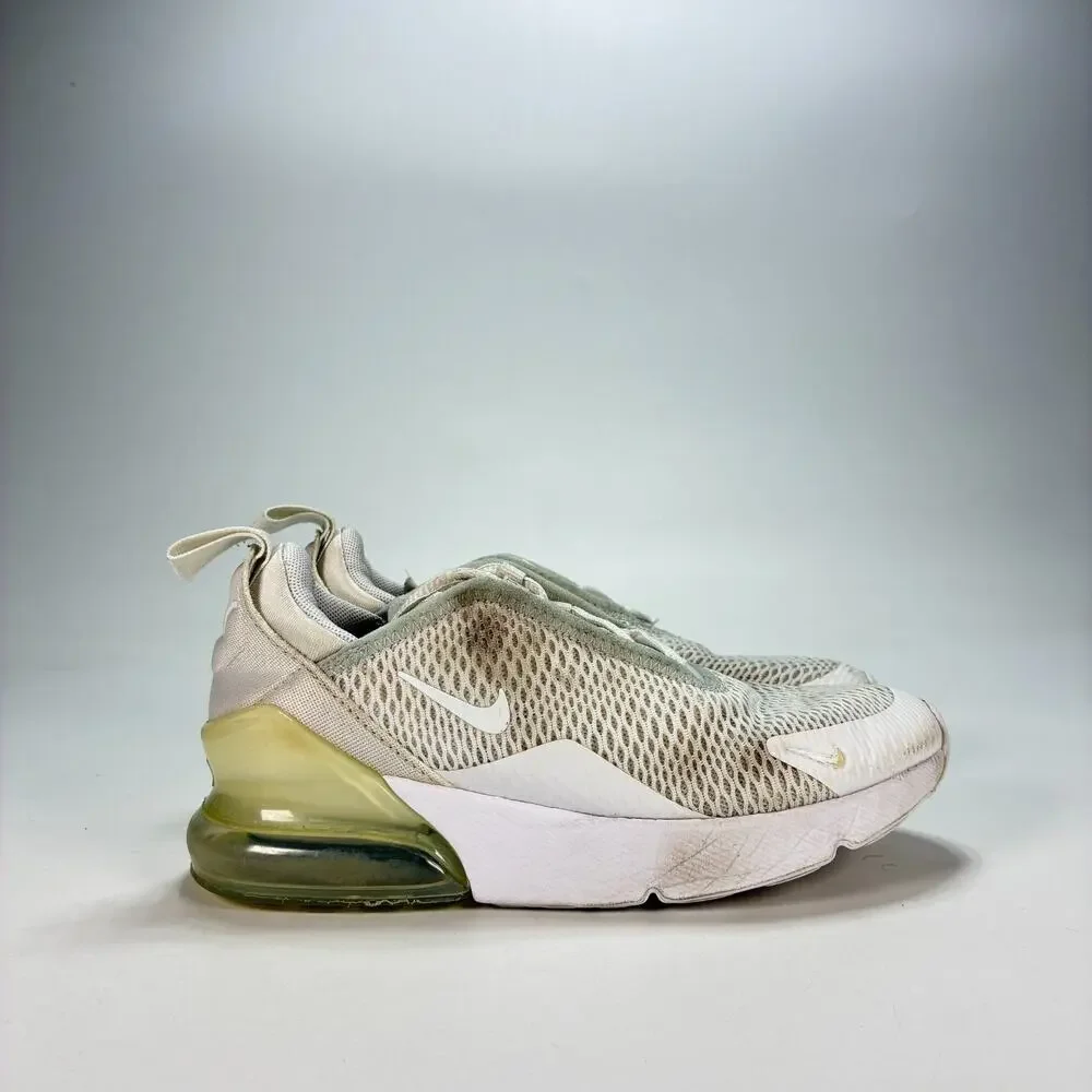 Nike Air Max 270 White Casual Lifestyle Sneakers Shoes AO2372-103 Youth Size 1Y
