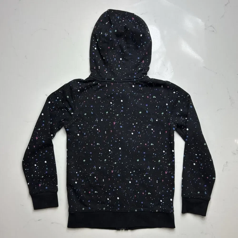 Nike Little Boys’ Full-Zip Hoodie Splatter Print Black Size Large 6-7 Year Olds