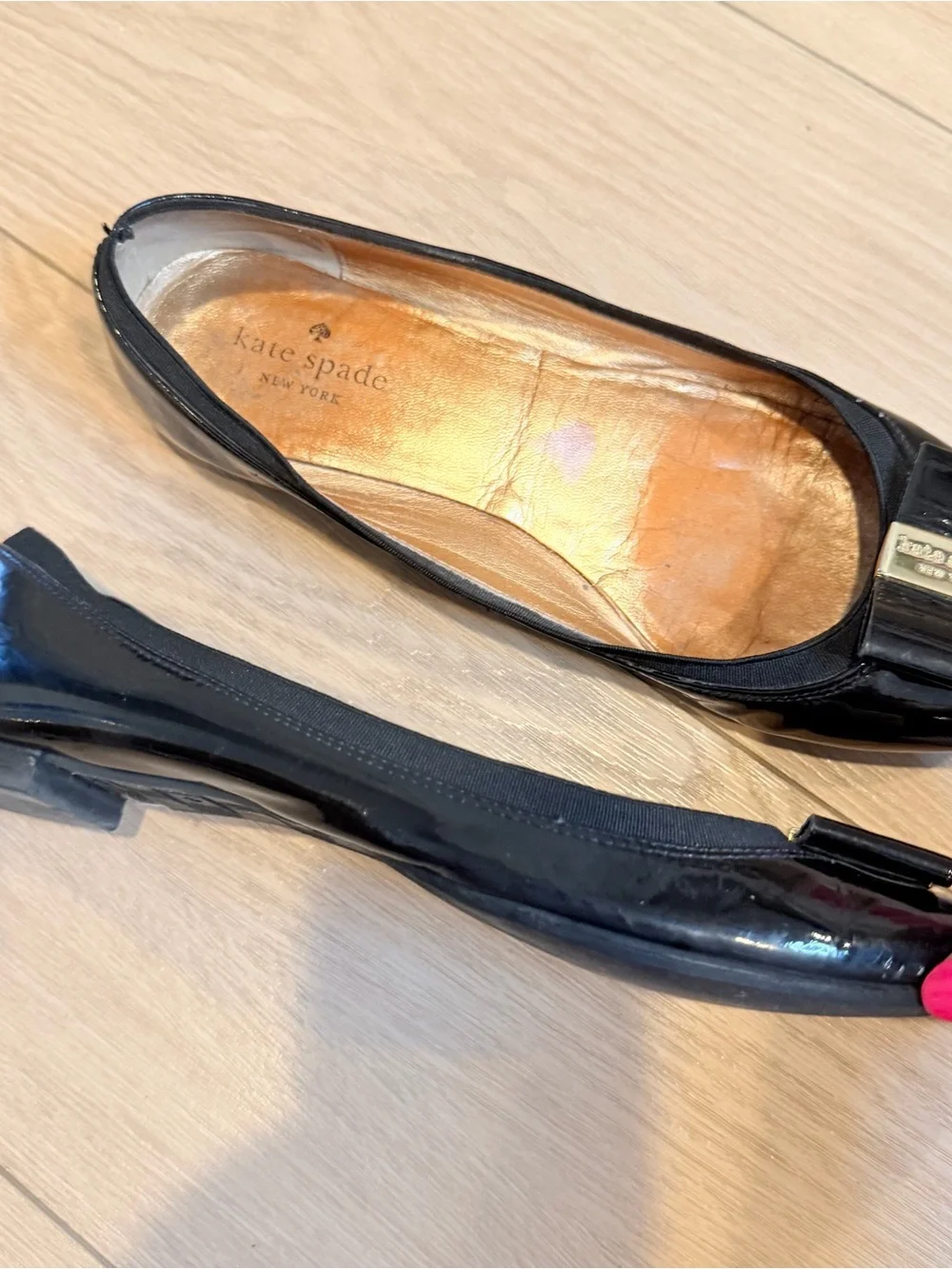 EUC Kate Spade Bow Patent Leather Flats 9.5