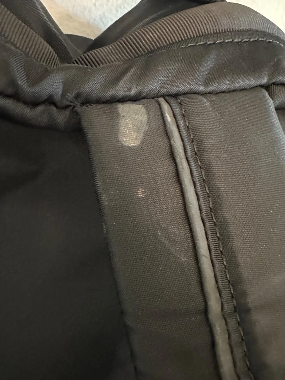 Lululemon Backpack Black On Black Shoulder Straps Zip Close Mesh Compartments