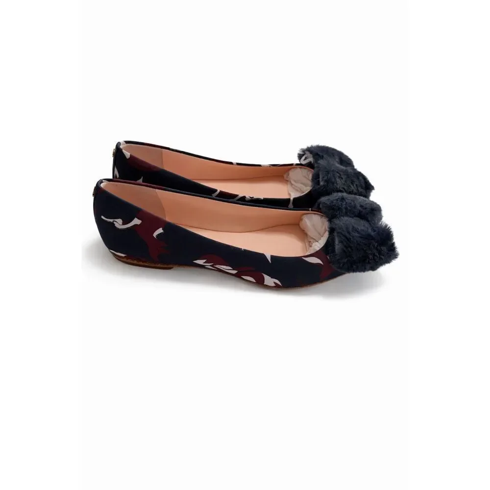 Kate Spade Elen Navy Multi Flats Size 7 New