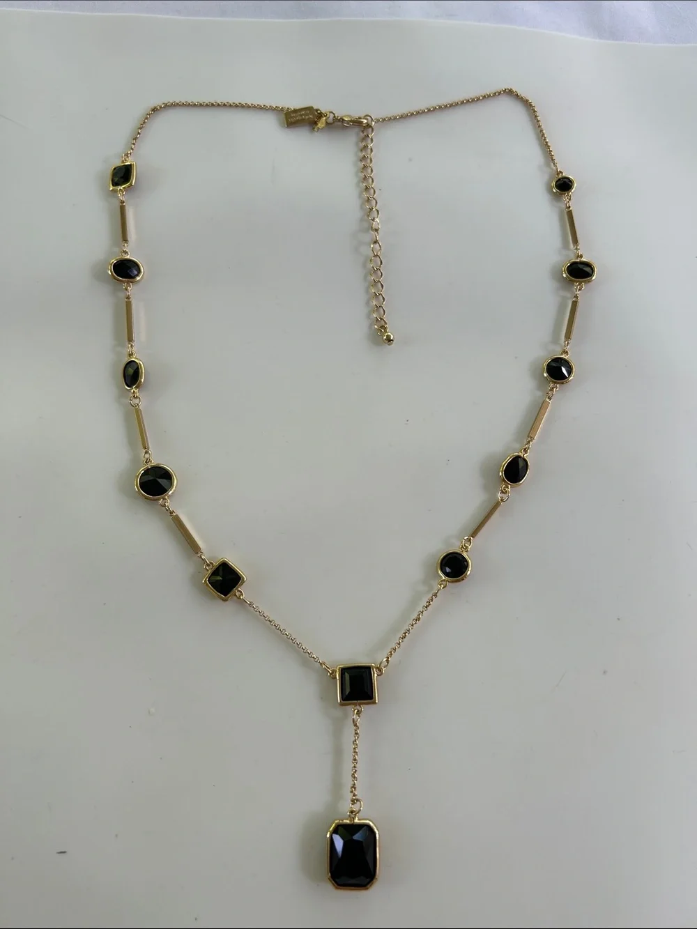 🖤 Kate Spade New York Gold-Tone & Black Faceted Stone Lariat Y-Necklace