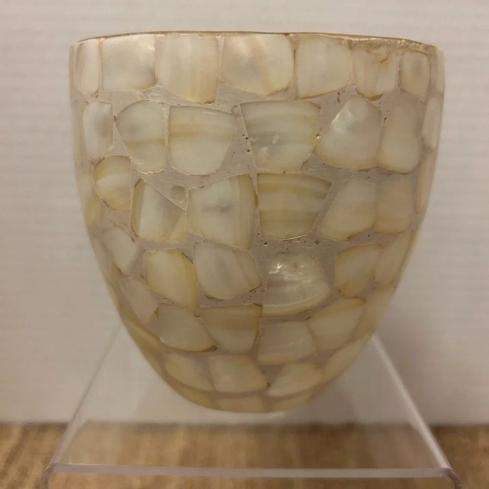 Yankee Candle Mother of Pearl Mosaic Glass Votive/ Tea Light Candle Holder