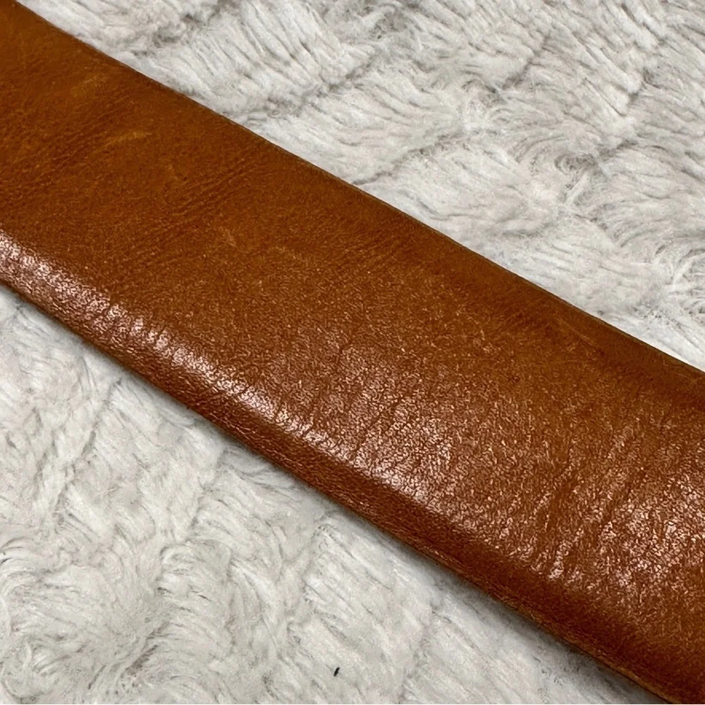 Vintage Hickok Belt Makers, Carmel Brown Cowhide Leather Gold Tone Buckle, M