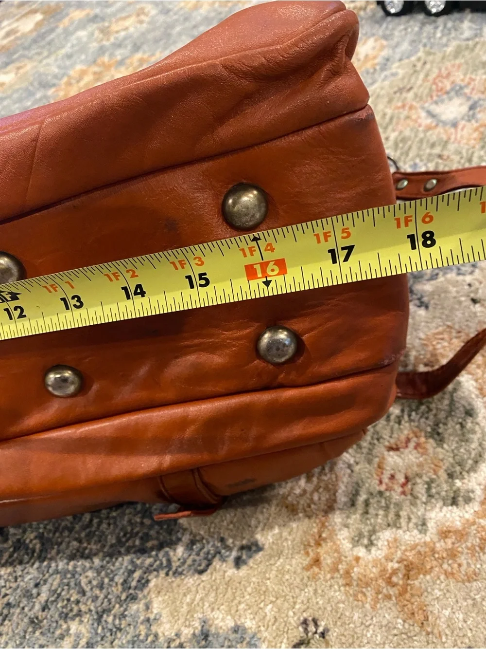 Bag, Classic Men's Leather Weekender Orange