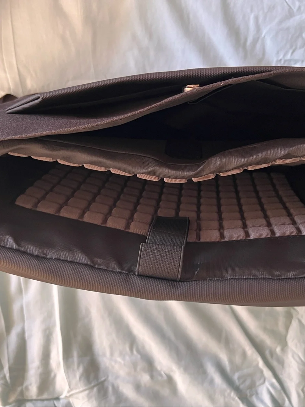 Men's Brown Messenger Bag with Flap and Adjustable Strap