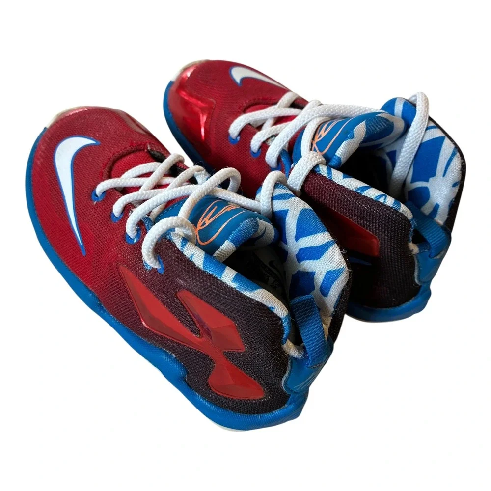 Nike LeBron Witness Basketball Shoes Kids‎ Size 8C Red Blue White Sneakers