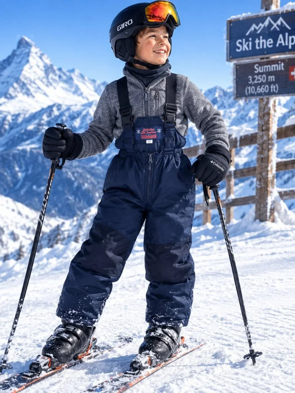 Snow Bib Outwear Overralls Blue Adjustable Straps Size‎ 3
