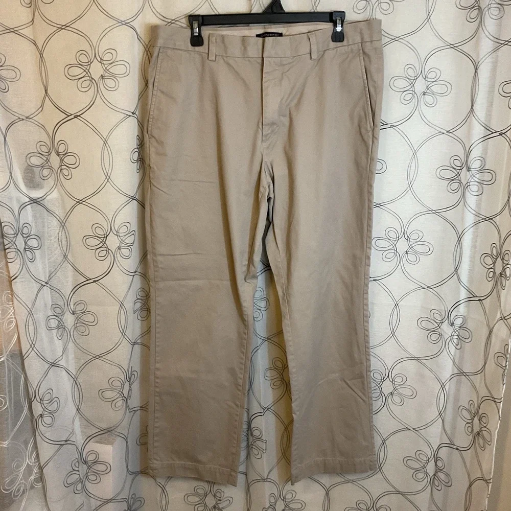 Men's Banana Republic Aiden Chino Khaki Dress‎ Slacks Beige Size 35/30