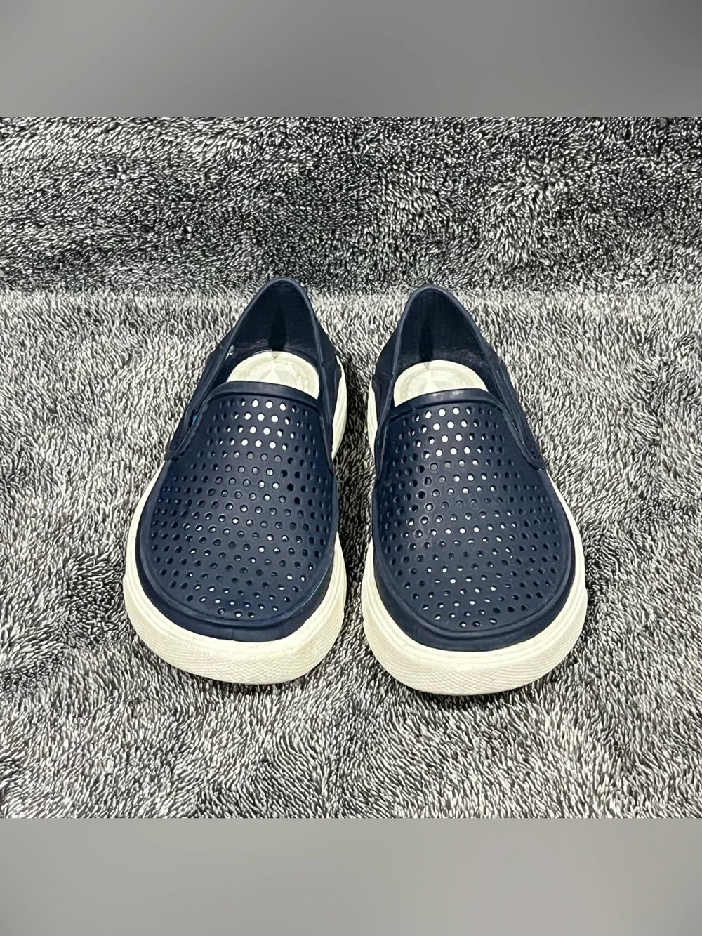 Crocs Toddlers Citilane Roka K Slip-On Casual Shoes Navy Perforated Loafer Sz 7