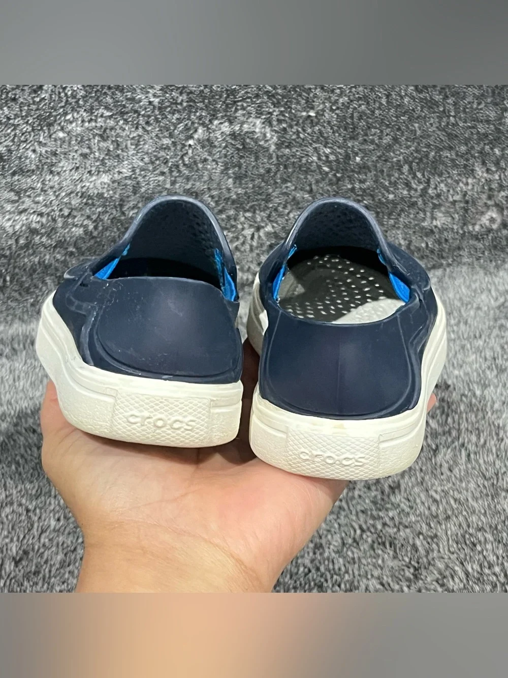 Crocs Toddlers Citilane Roka K Slip-On Casual Shoes Navy Perforated Loafer Sz 7
