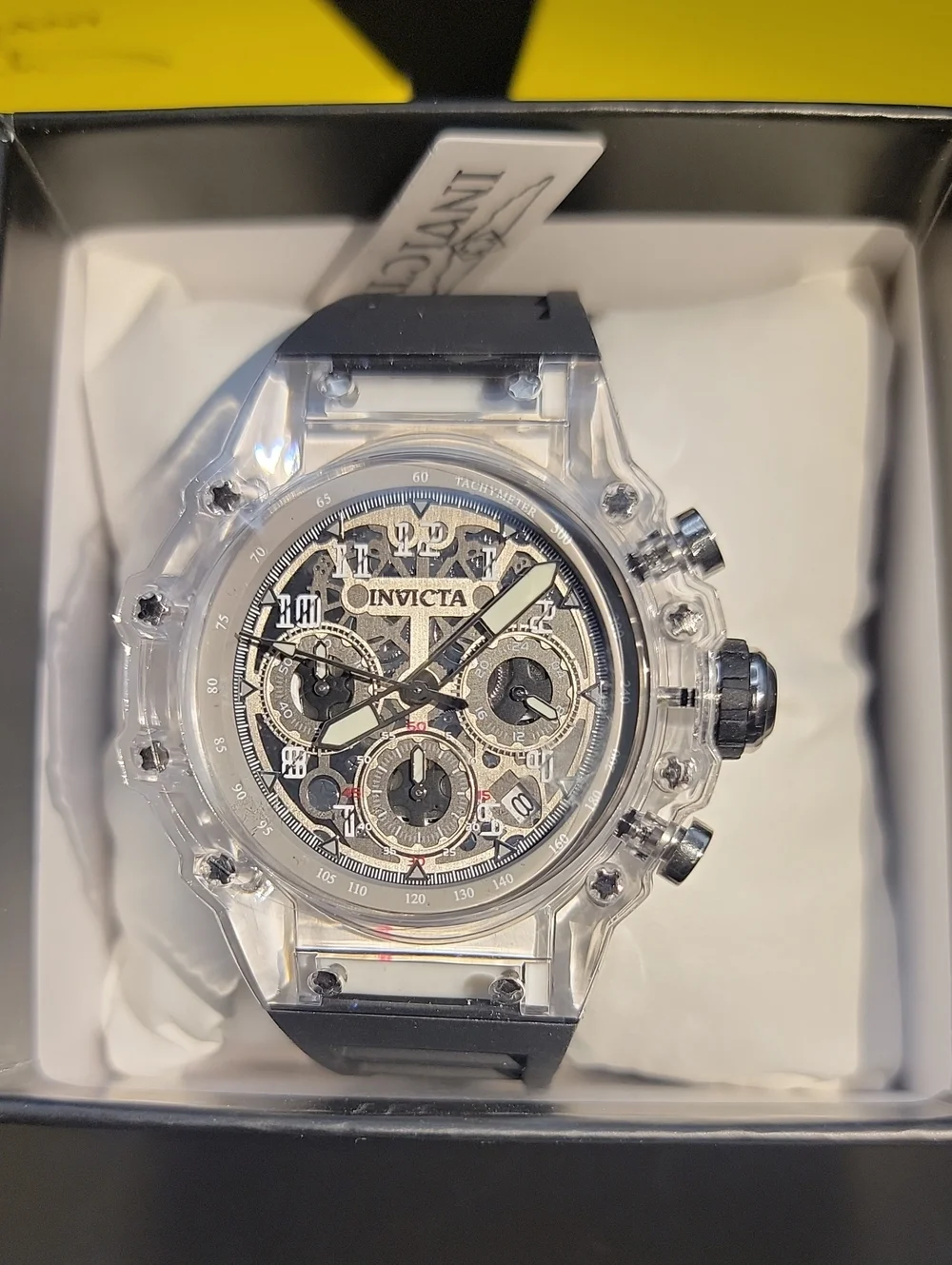 🏁 NEW Invicta F2 Racing Vaulthan Men's Watch - 44mm Clear White Black 69681