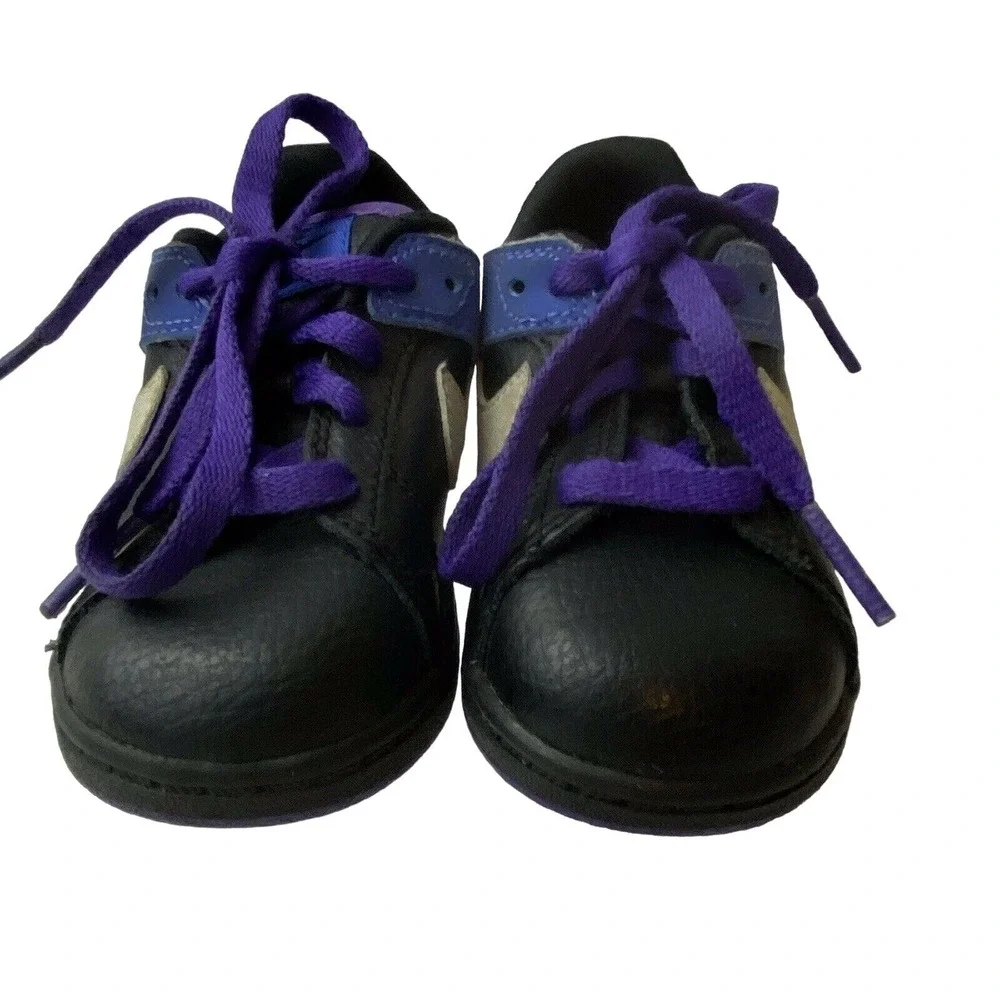 Nike Santa Cruise Leather Infant Baby Sneakers Shoes Size 5 Black Blue‎ Purple