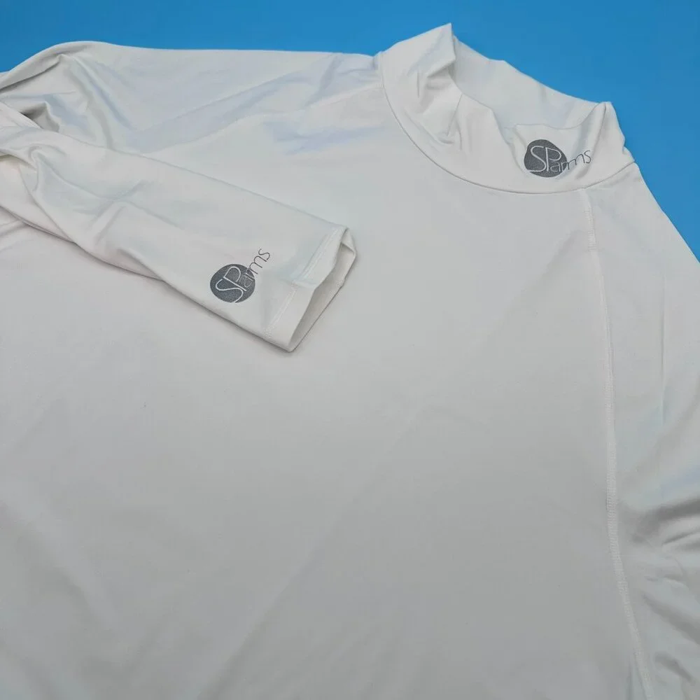 SParms Men's High‎ Neck Sun Protection Breathable Body Shirt, Size XL, White