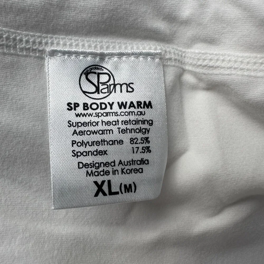 SParms Men's High‎ Neck Sun Protection Breathable Body Shirt, Size XL, White