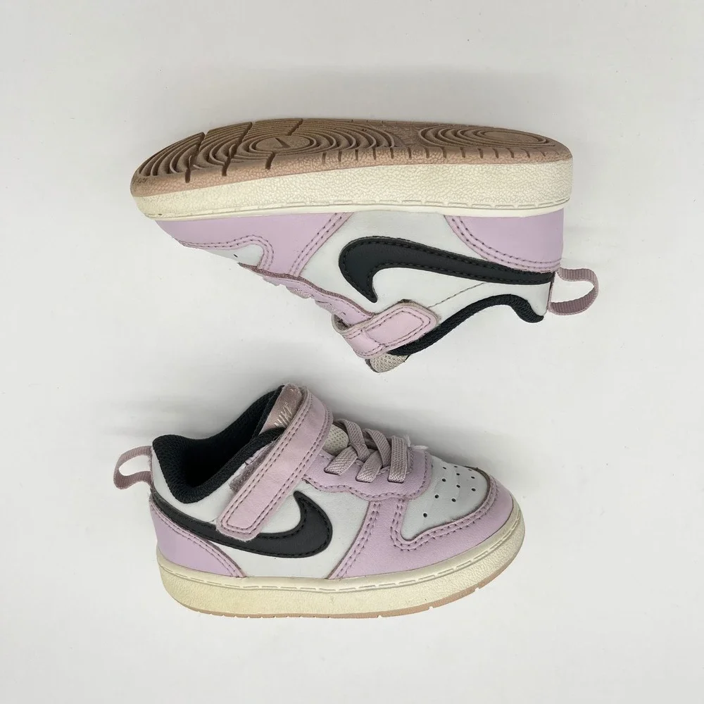 Nike Court Borough Low 2 Lilac Toddler‎ Sneakers Black Swoosh Size 6C