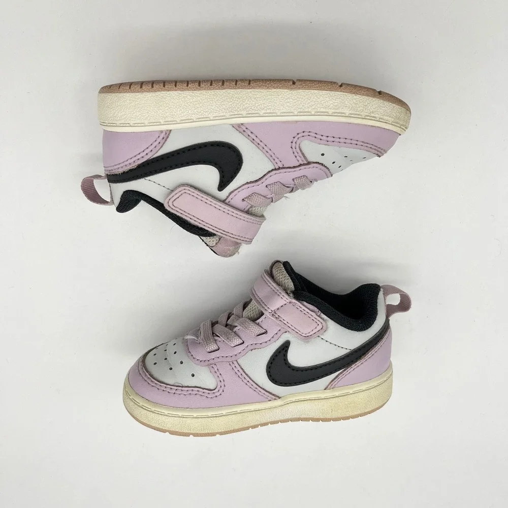 Nike Court Borough Low 2 Lilac Toddler‎ Sneakers Black Swoosh Size 6C