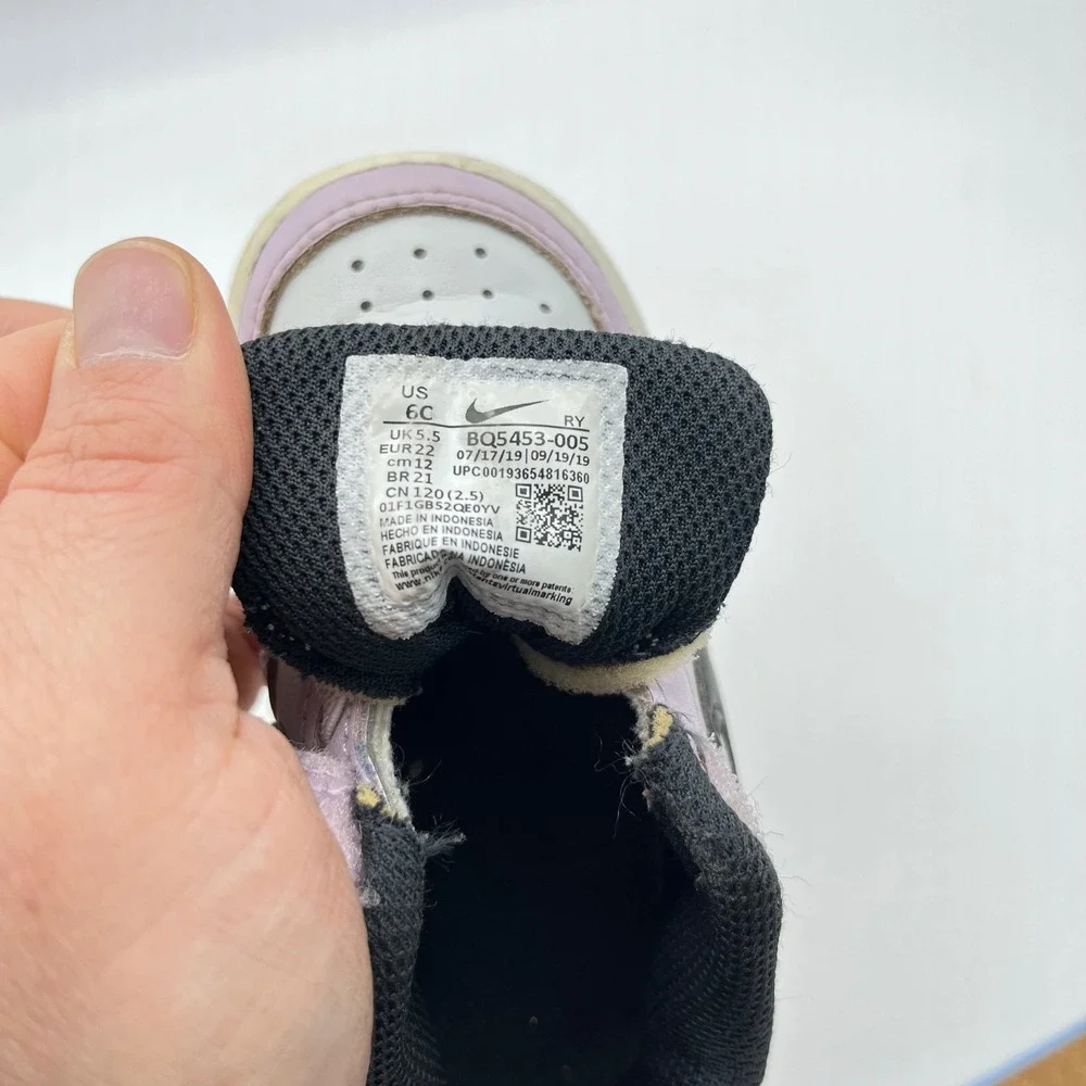 Nike Court Borough Low 2 Lilac Toddler‎ Sneakers Black Swoosh Size 6C