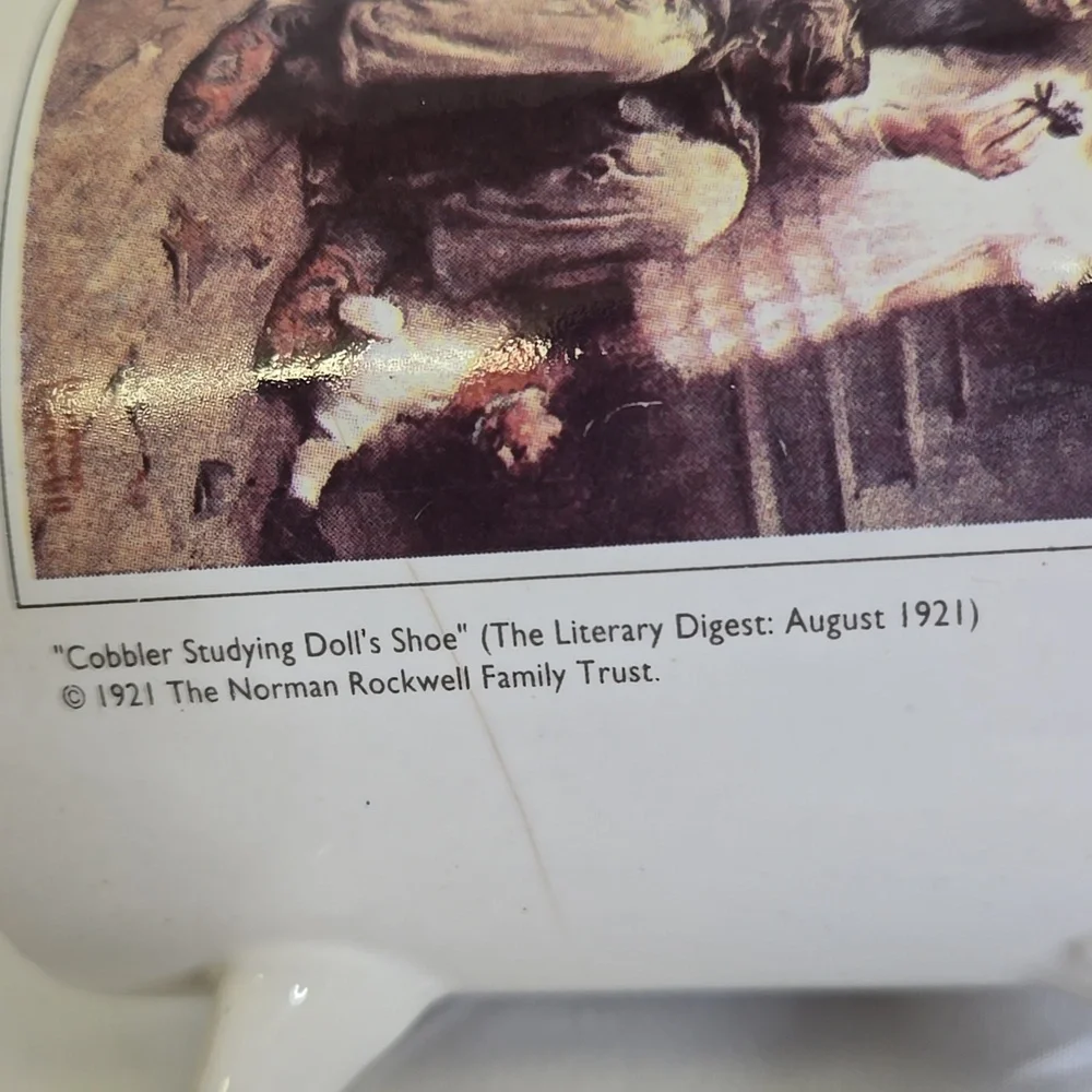 Norman Rockwell Coffee Mug, Cobbler Studying Dolls‎ Shoe