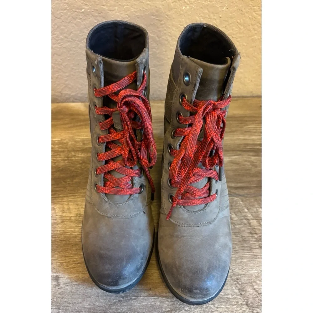 Sorel Lexie Wedge Bootie Leather and Fabric Upper Waterproof