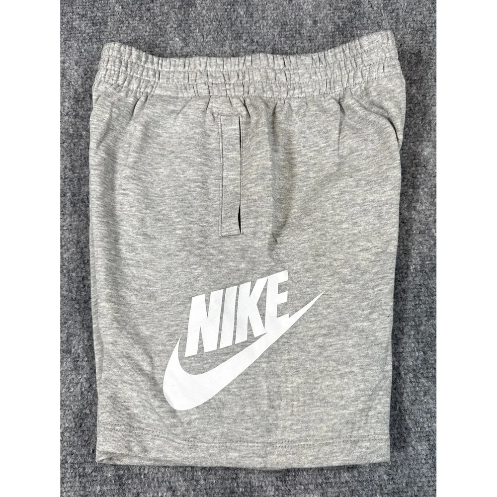 Nike Kids Size 6 Sportswear Futura Logo Heather Grey Pockets Shorts NWT