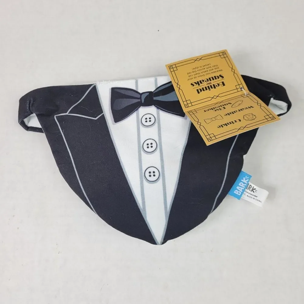 Behind The Squeaks Wearable Crinkle‎ Disk Squeaker Tuxedo Toy