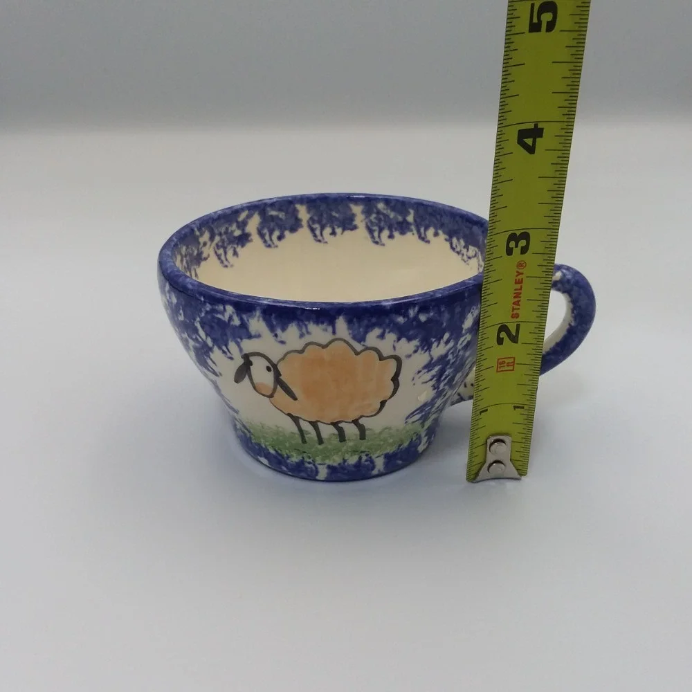 Molly Dallas Pottery Old English Spatterware Tea Set Creamer Cup Farmhouse Decor