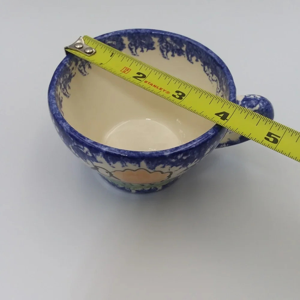 Molly Dallas Pottery Old English Spatterware Tea Set Creamer Cup Farmhouse Decor
