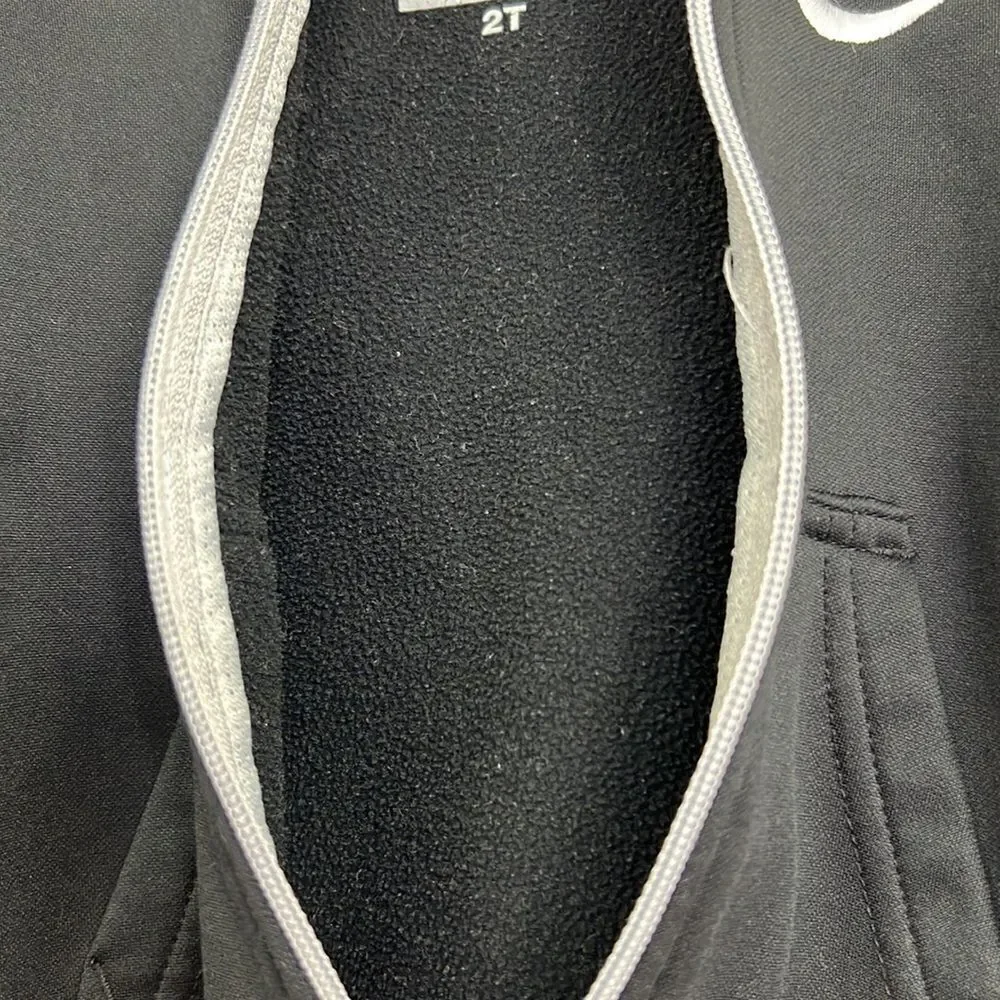 Nike Therma-fit black hooded full zip sweatshirt fleece lined EUC 2T