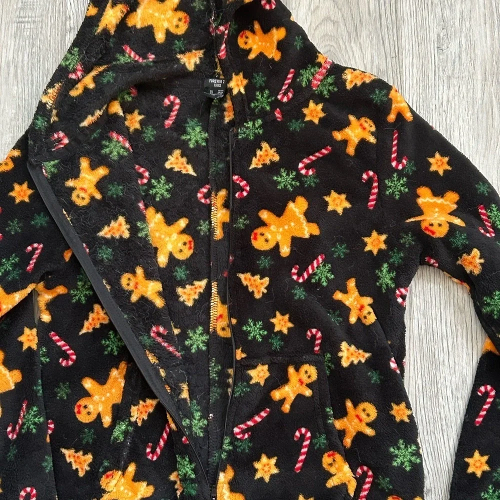 Forever 21 Kids Gingerbread Men Patterned‎ Onsie Pajama Sz 13/14