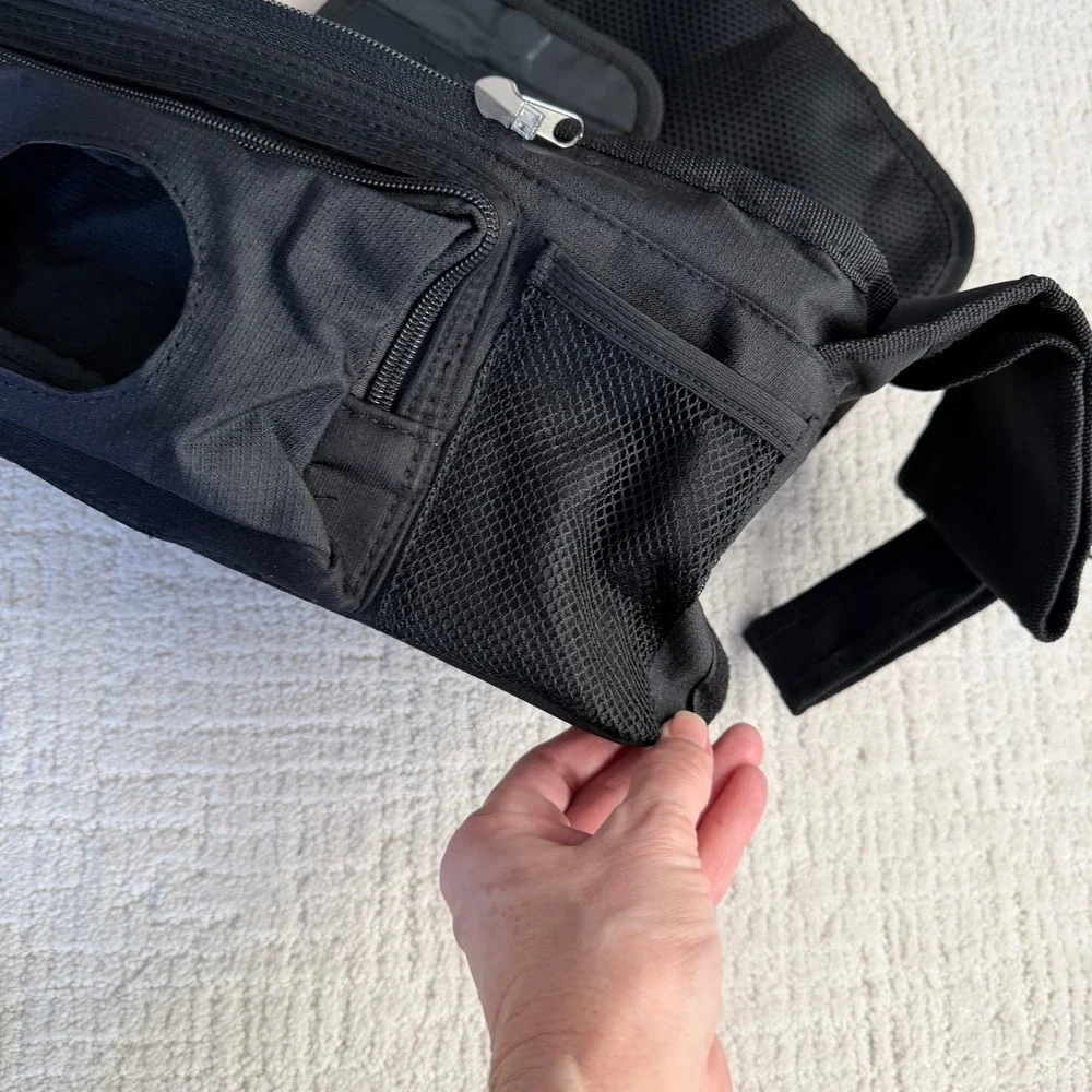 Hujom Multi-Compartment Black Stoller Organizer - Drink Holder -Zip‎ off Pouch